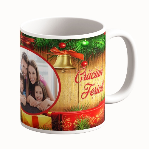 Cană Personalizată - Model "Merry Christmas" Cu O Poză