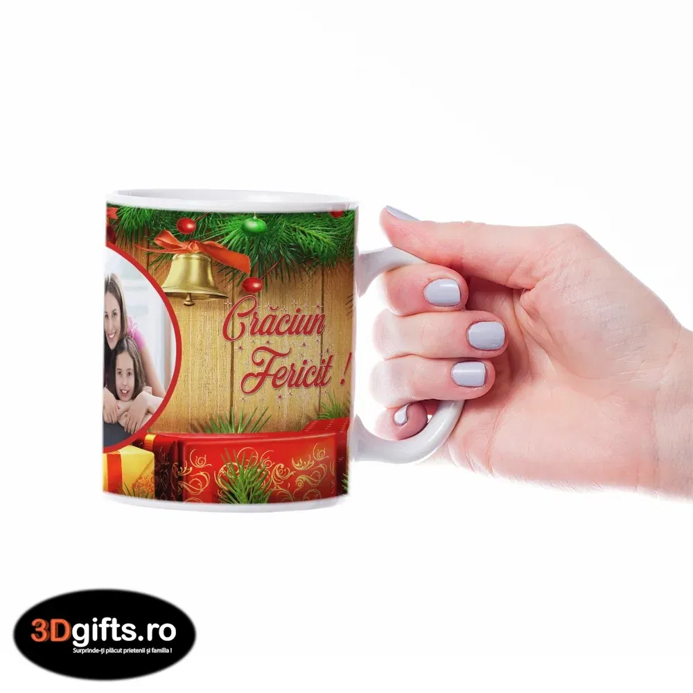 Cană Personalizată - Model "Merry Christmas" Cu O Poză