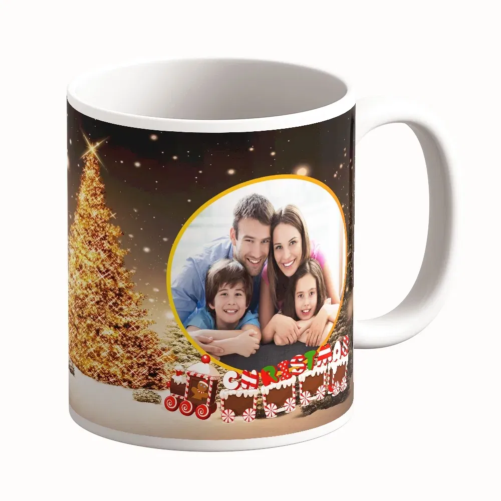 Cană Personalizată - Model "Golden Christmas" Cu O Poză