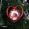 Ornament Brad Personalizat - Model “Inimă”, Roșu