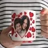 Cană Personalizată - Model "Inimioare" cu o poză