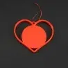 Ornament Brad Personalizat - Model “Inimă”, Roșu