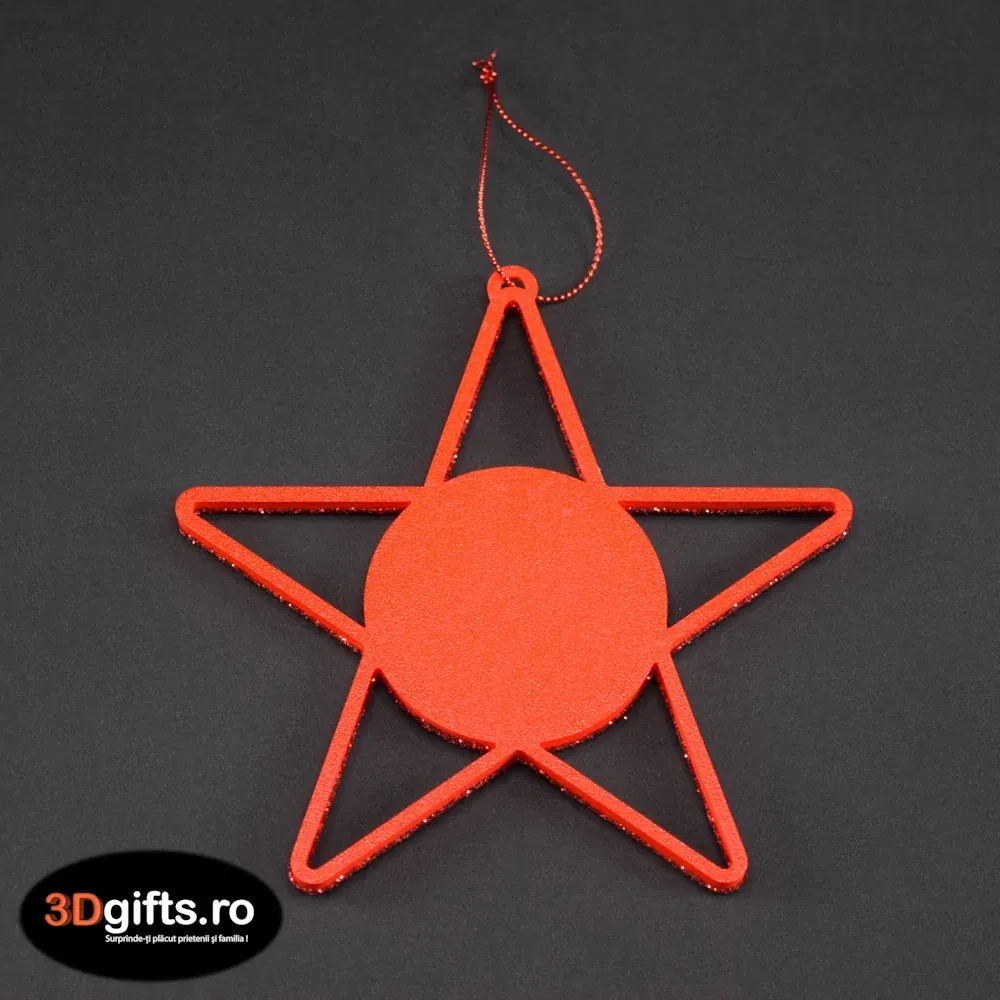 Set 6 x Ornament Brad - Model “Stea”, Roșu