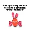 Magnet Personalizat 3D cu Poză - Model "Iepuraș De Paște", Roz