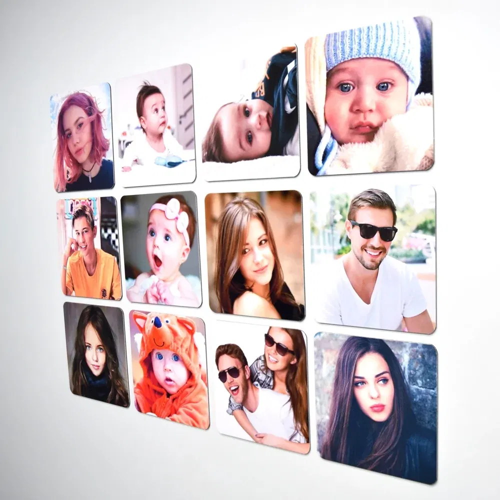 Magneti De Frigider Cu Poză - Set 6 Bucăți la 6,5x6,5cm