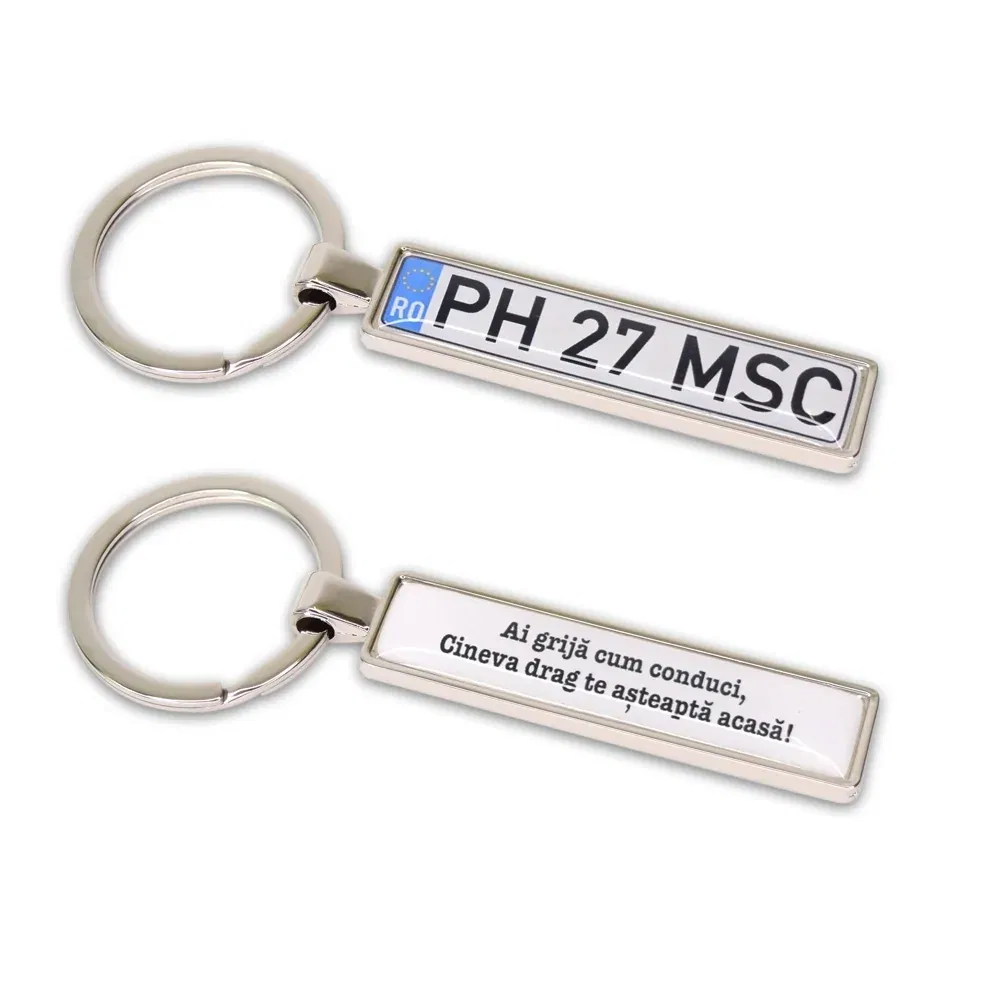 Breloc Auto Personalizat Cu Număr Și Mesaj