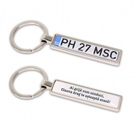 Breloc Auto Personalizat Cu Număr Și Mesaj