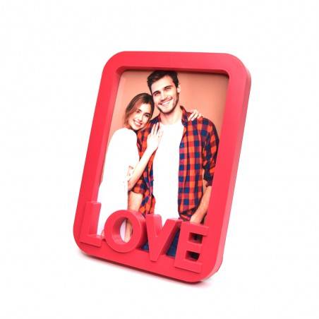 Ramă Foto Personalizată Roșie - Model "LOVE" Cu O Poză
