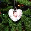 Glob De Crăciun Personalizat - Model Inimă Cu Două Poze Față-Verso - Imagine produs