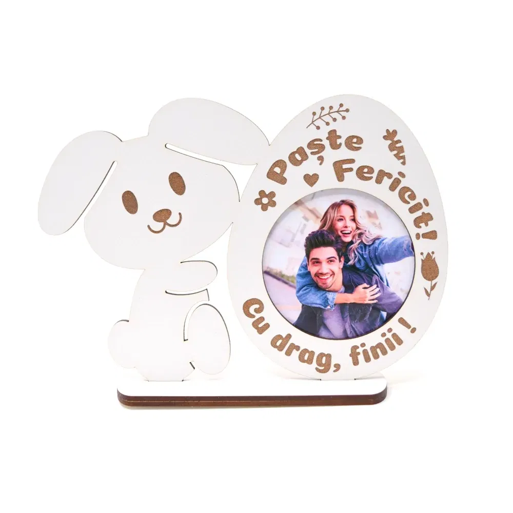 Ramă Personalizată Iepuraș Paște - Cu O Poză Și Text Ramă Personalizată Iepuraș Paște - Cu O Poză Și Text