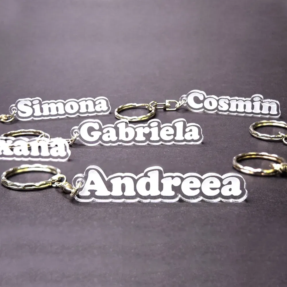 Breloc Personalizat Cu Nume - Model Transparent
