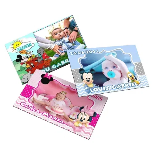 Mărturii Botez Personalizate Magneți Foto - Set 20 Buc. - Diferite Modele