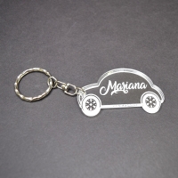 Breloc Personalizat Cu Nume Sau Text - Model Mașină Transparent