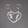Set 2 x Brelocuri Personalizate Cu Nume - Model Inimioară Transparent Set 2 x Brelocuri Personalizate Cu Nume - Model Inimioară Transparent