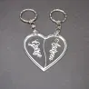 Set 2 x Brelocuri Personalizate Cu Nume - Model Inimioară Transparent Set 2 x Brelocuri Personalizate Cu Nume - Model Inimioară Transparent