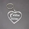 Breloc Personalizat Cu Nume Și Număr Auto - Model Inimă Transparent