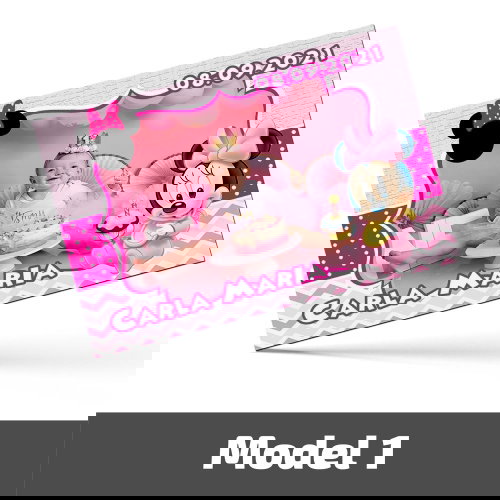 Mărturii Botez Magnetice Cu Poză, Nume Și Dată - Set 10 Buc. - Model 1