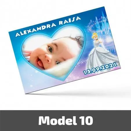 Mărturii Botez Magnetice Cu Poză, Nume Și Dată - Set 10 Buc. - Model 10