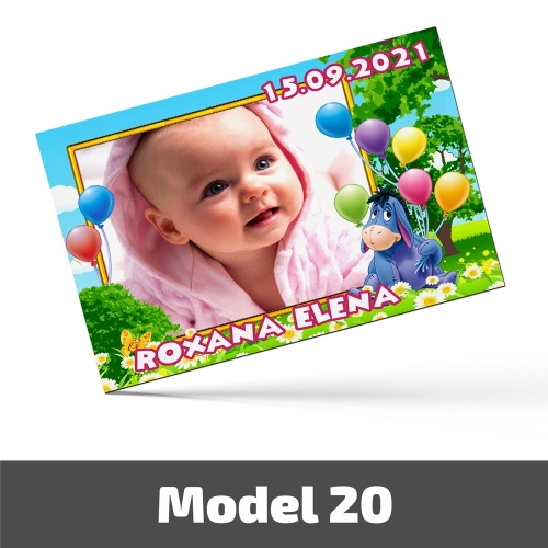 Mărturii Botez Magnetice Cu Poză, Nume Și Dată - Set 10 Buc. - Model 20