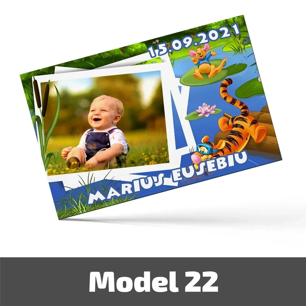 Mărturii Botez Magnetice Cu Poză, Nume Și Dată - Set 10 Buc. - Model 22