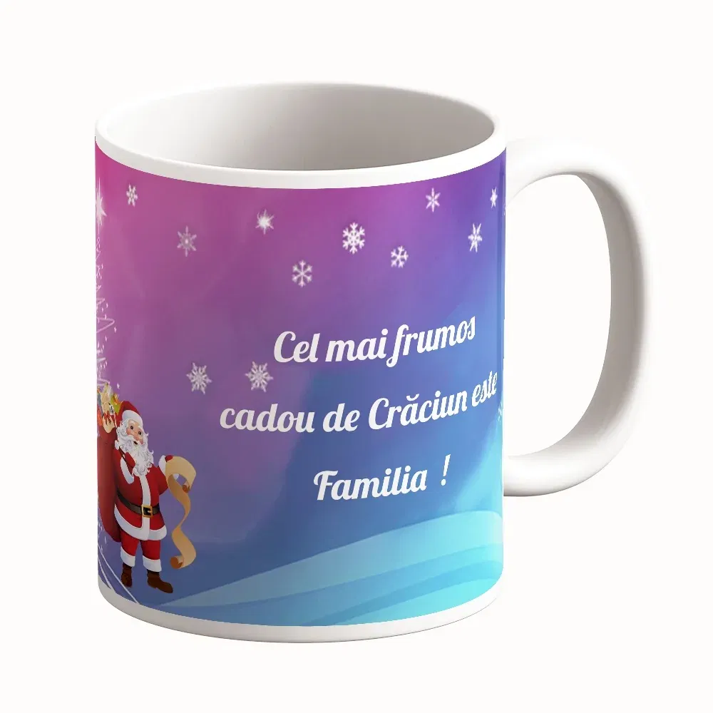 Cană Personalizată - Model "Calatorii De Crăciun" Cu O Poză Și Text Cană Personalizată - Model "Calatorii De Crăciun" Cu O Poză Și Text
