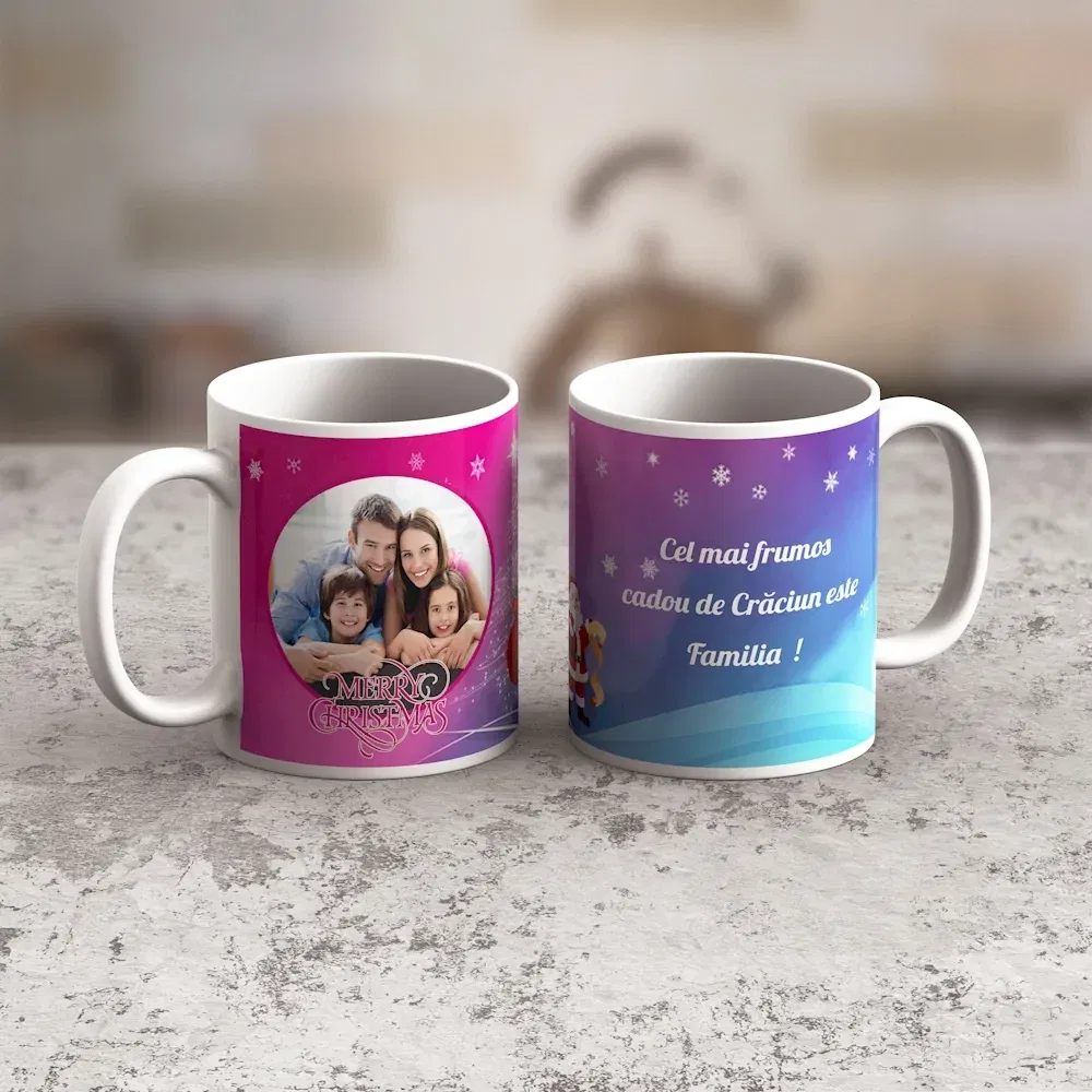 Cană Personalizată - Model "Calatorii De Crăciun" Cu O Poză Și Text Cană Personalizată - Model "Calatorii De Crăciun" Cu O Poză Și Text