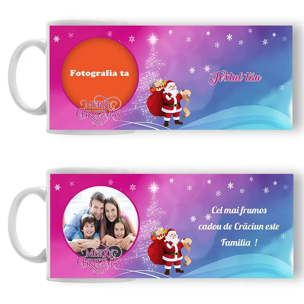 Cană Personalizată - Model "Calatorii De Crăciun" Cu O Poză Și Text Cană Personalizată - Model "Calatorii De Crăciun" Cu O Poză Și Text