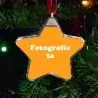 Glob De Crăciun Personalizat - Model Stea Cu Două Poze Față-Verso - Premium