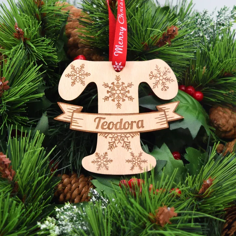 Glob Personalizat Literă Cu Nume - Lemn Natur