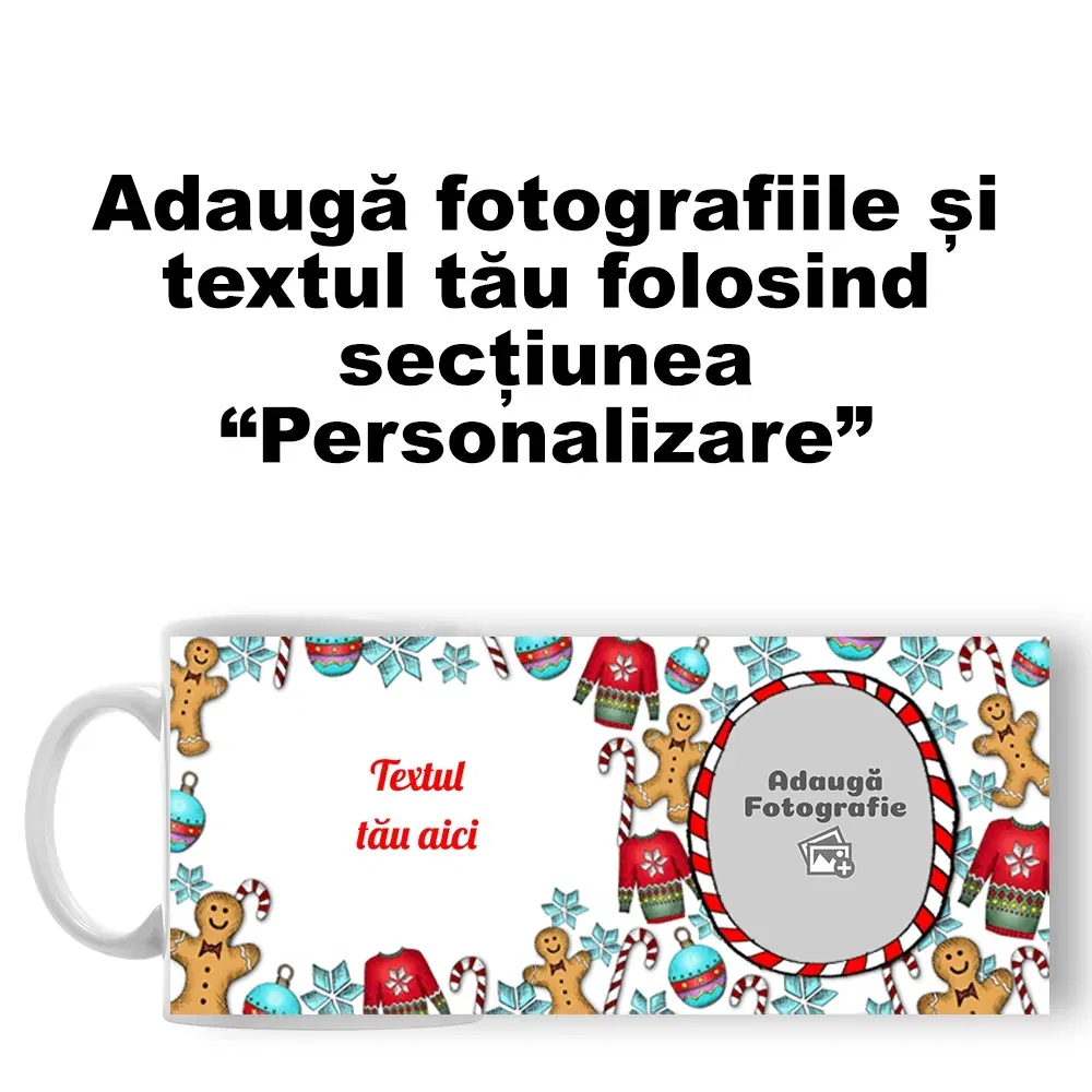 Cană Personalizată - Model "Sezon De Crăciun" Cu O Poză Și Text