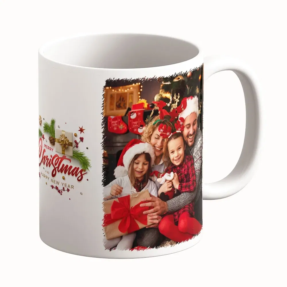 Cană Personalizată - Model "Crăciun Cu Stil" Cu Două Poze