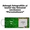Cană Personalizată - Model "Green Christmas" Cu O Poză Și Text