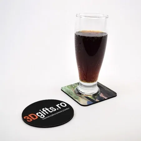 Suport pentru pahare cauciucat personalizat - 2buc