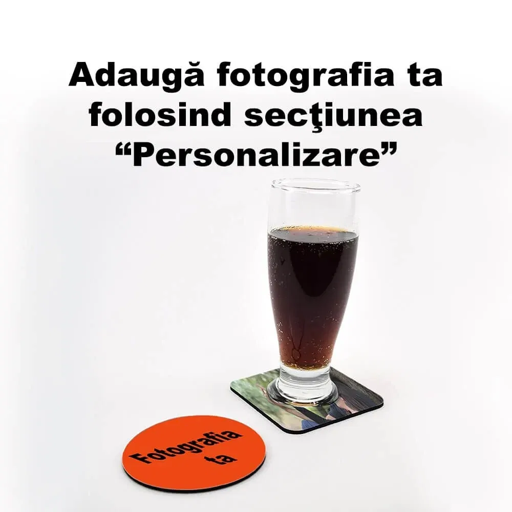 Suport pentru pahare cauciucat personalizat - 2buc
