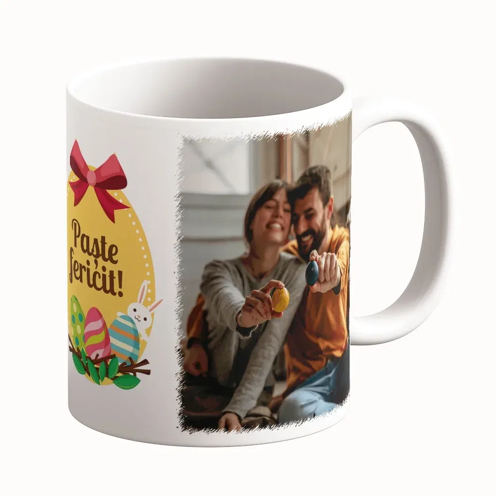 Cană Personalizată - Model "Golden Egg 2" Cu Două Poze