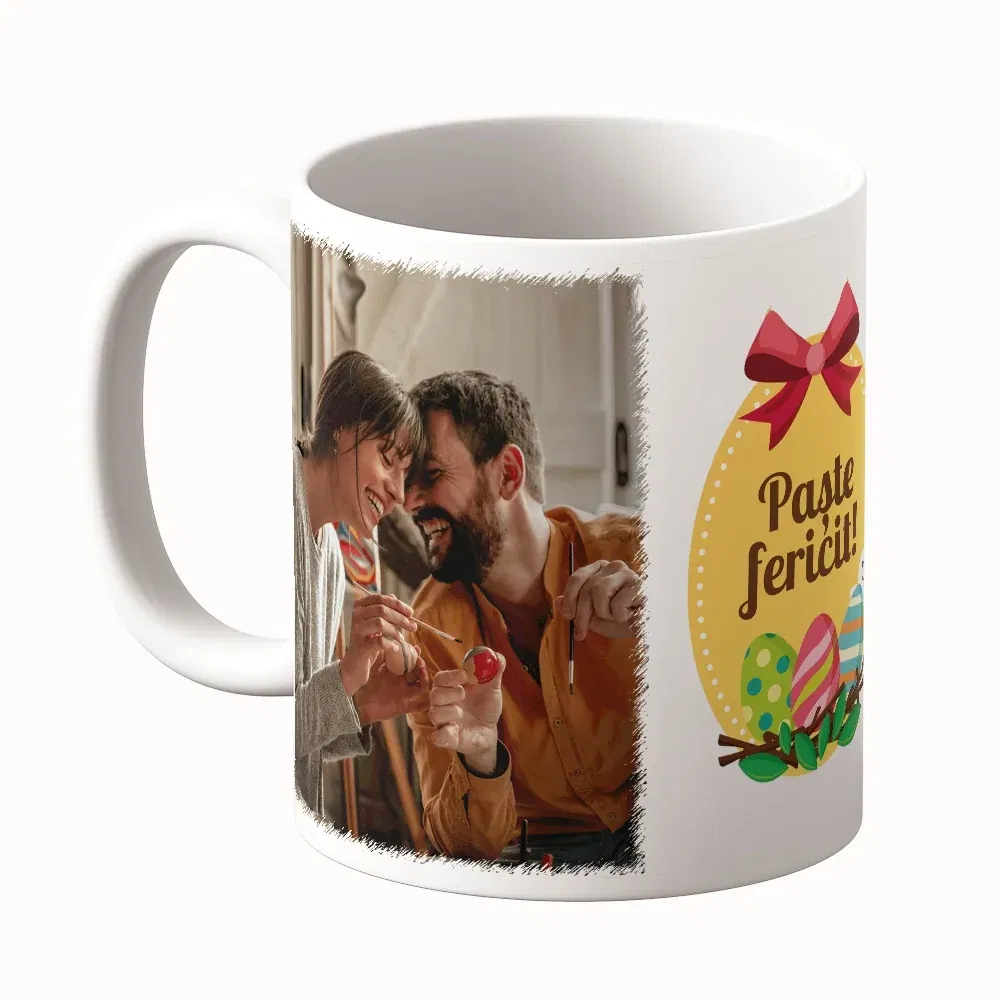 Cană Personalizată - Model "Golden Egg 2" Cu Două Poze