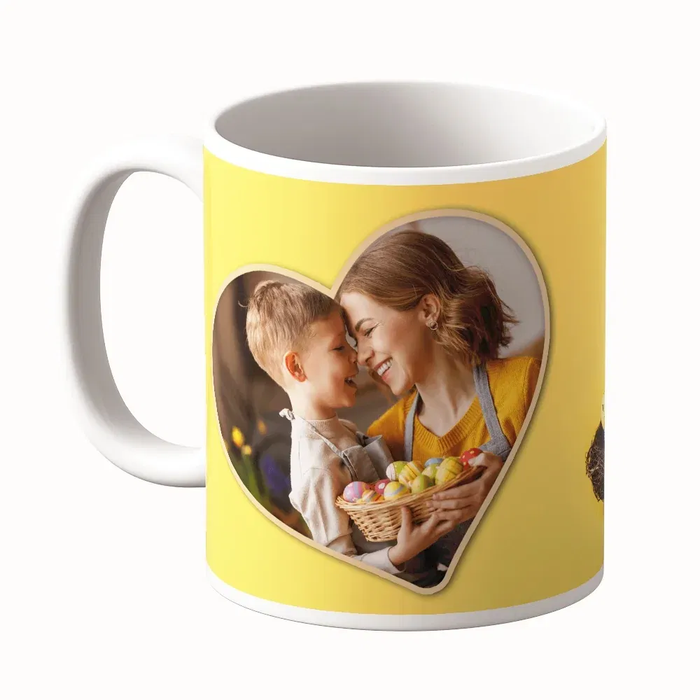 Cană Personalizată - Model "Yellow Easter" Cu O Poză