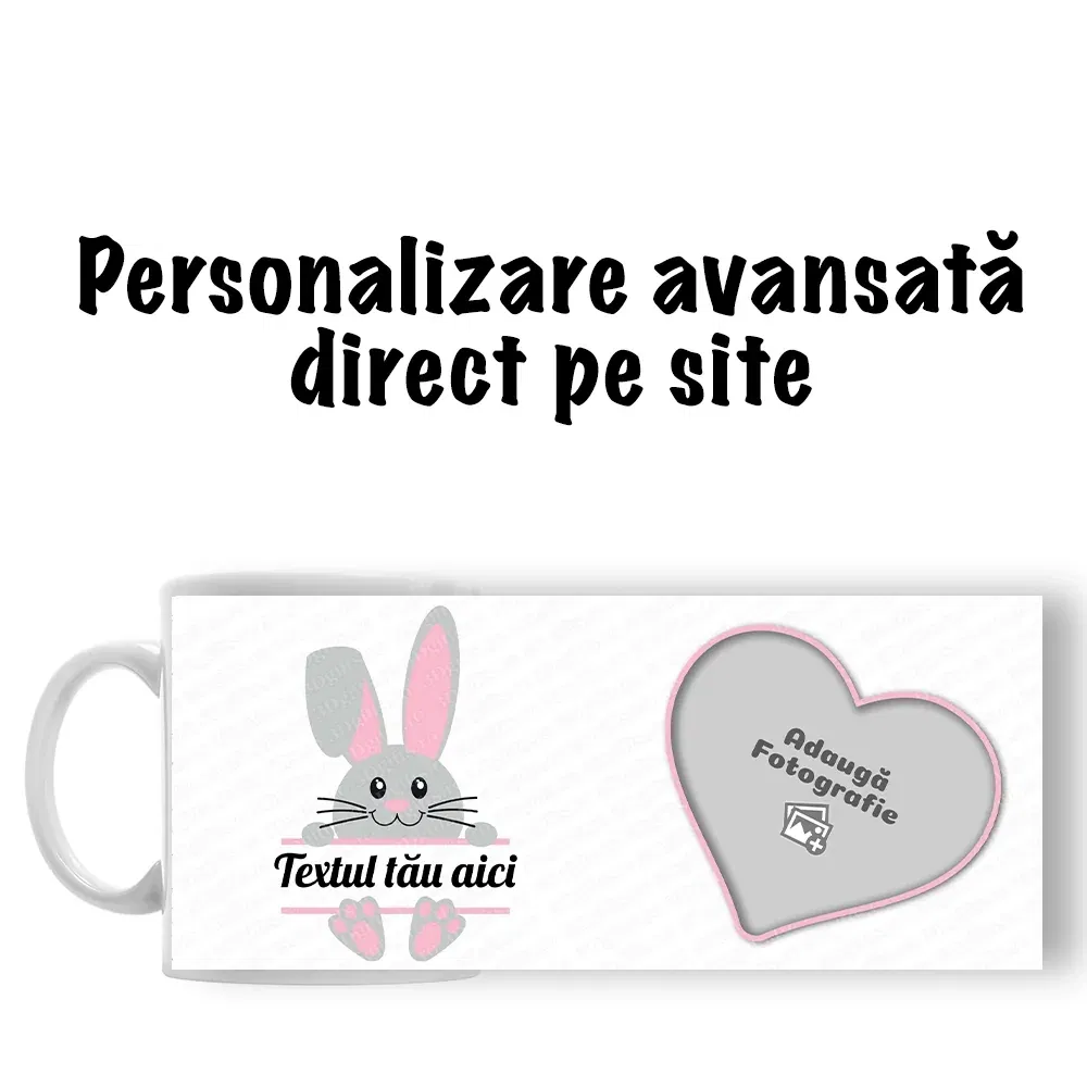 Cană Personalizată - Model "Easter Girl" Cu O Poză Și Nume