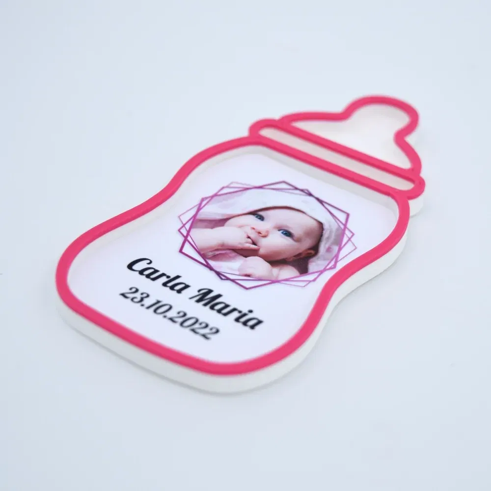 Mărturii Botez Magnetice 3D - Biberon Fetiță - Set 10 Buc. Mărturii Botez Magnetice 3D - Biberon Fetiță - Set 10 Buc.