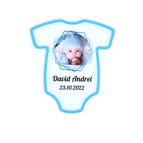 Mărturii Botez Magnetice 3D - Body Băiețel - Set 10 Buc.