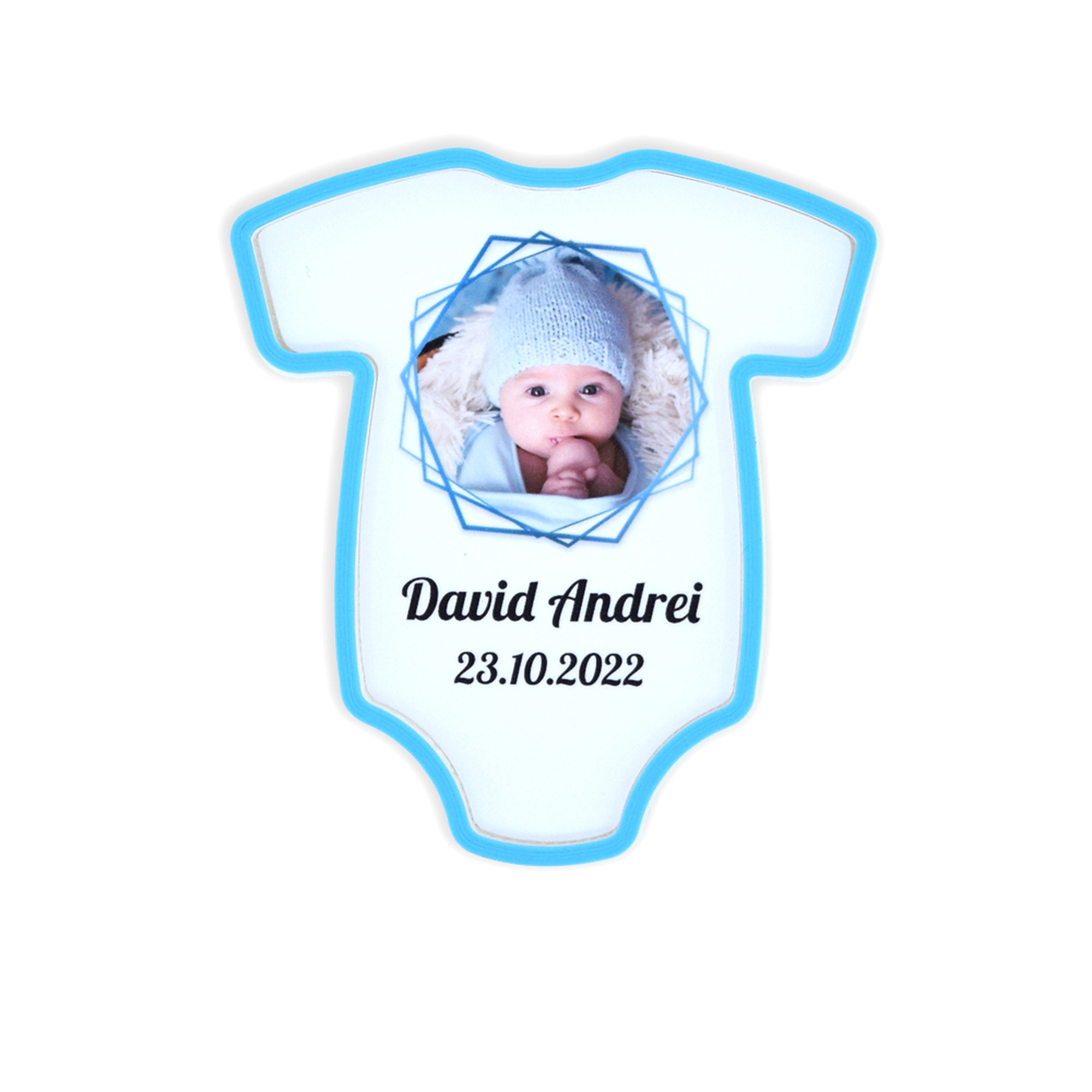 Mărturii Botez Magnetice 3D - Body Băiețel - Set 10 Buc.