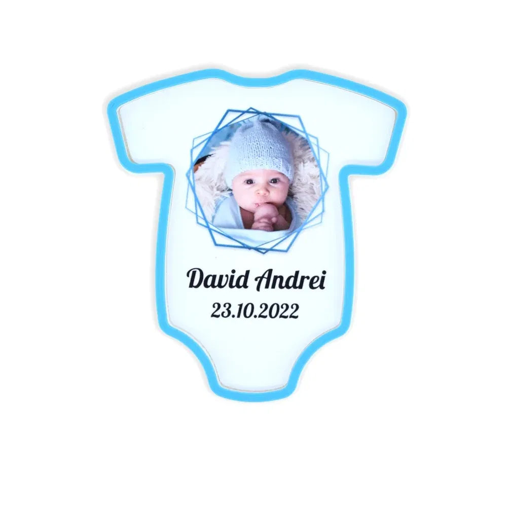 Mărturii Botez Magnetice 3D - Body Băiețel - Set 10 Buc.