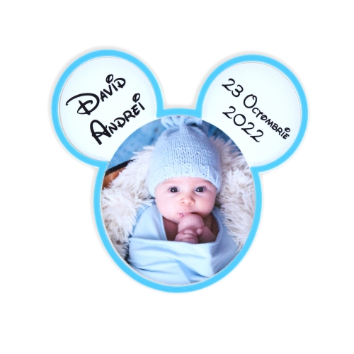 Mărturii Botez Magnetice 3D - Micky Băiețel - Set 10 Buc.