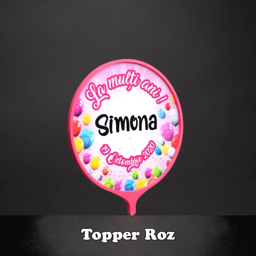 Topper Tort Personalizat Rotund - Diferite Culori - Cu Nume Și Dată Topper Tort Personalizat Rotund - Diferite Culori - Cu Nume Și Dată