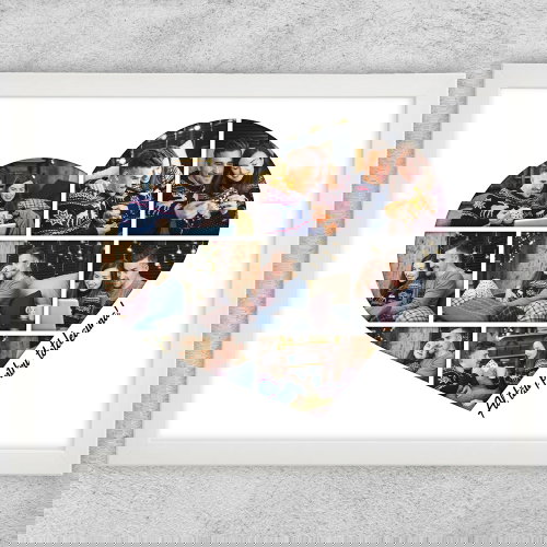 Tablou Personalizat Cu Poze Și Text - Colaj Inimă
