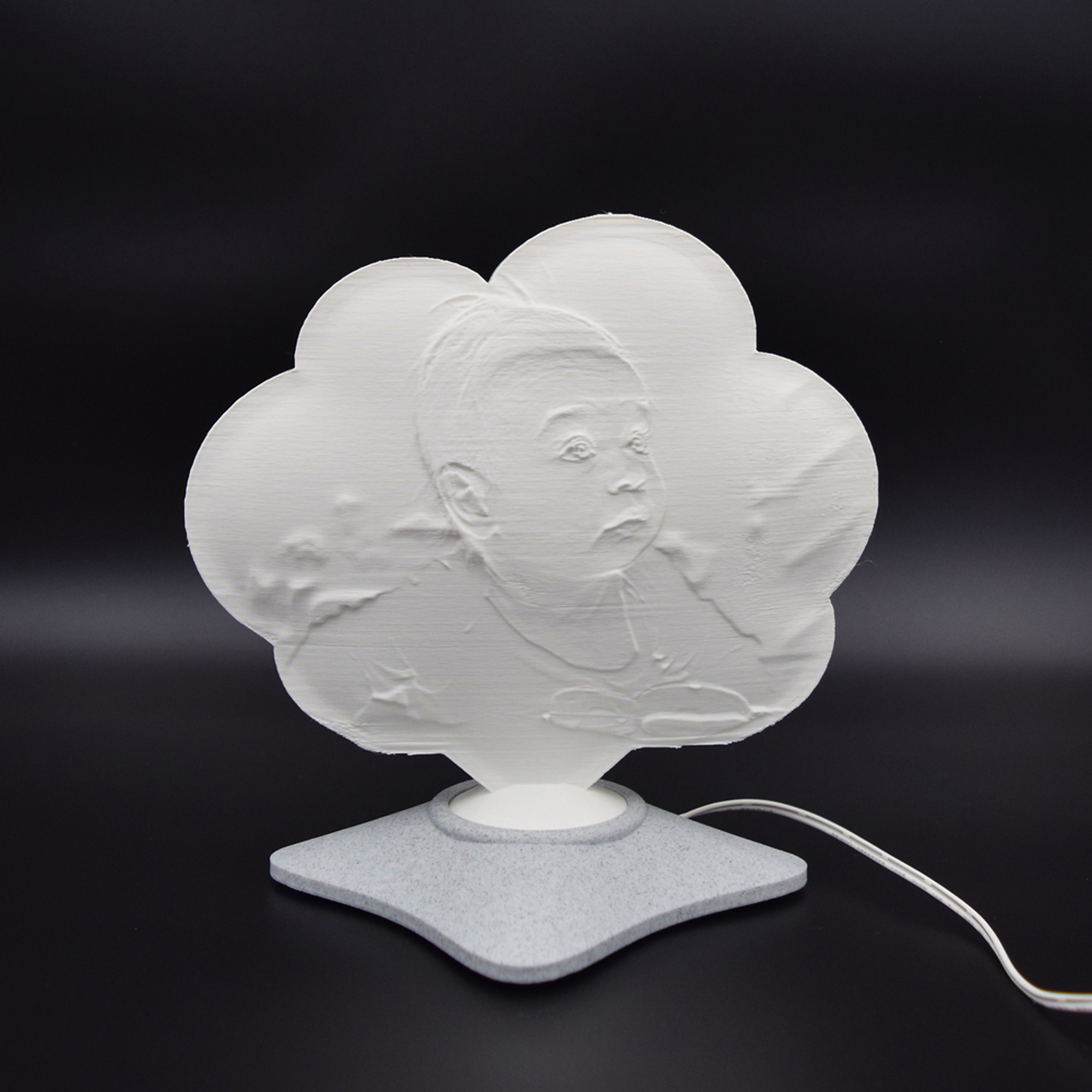 Lampă Luna 3D Personalizată - Model Norișor Cu Două Poze
