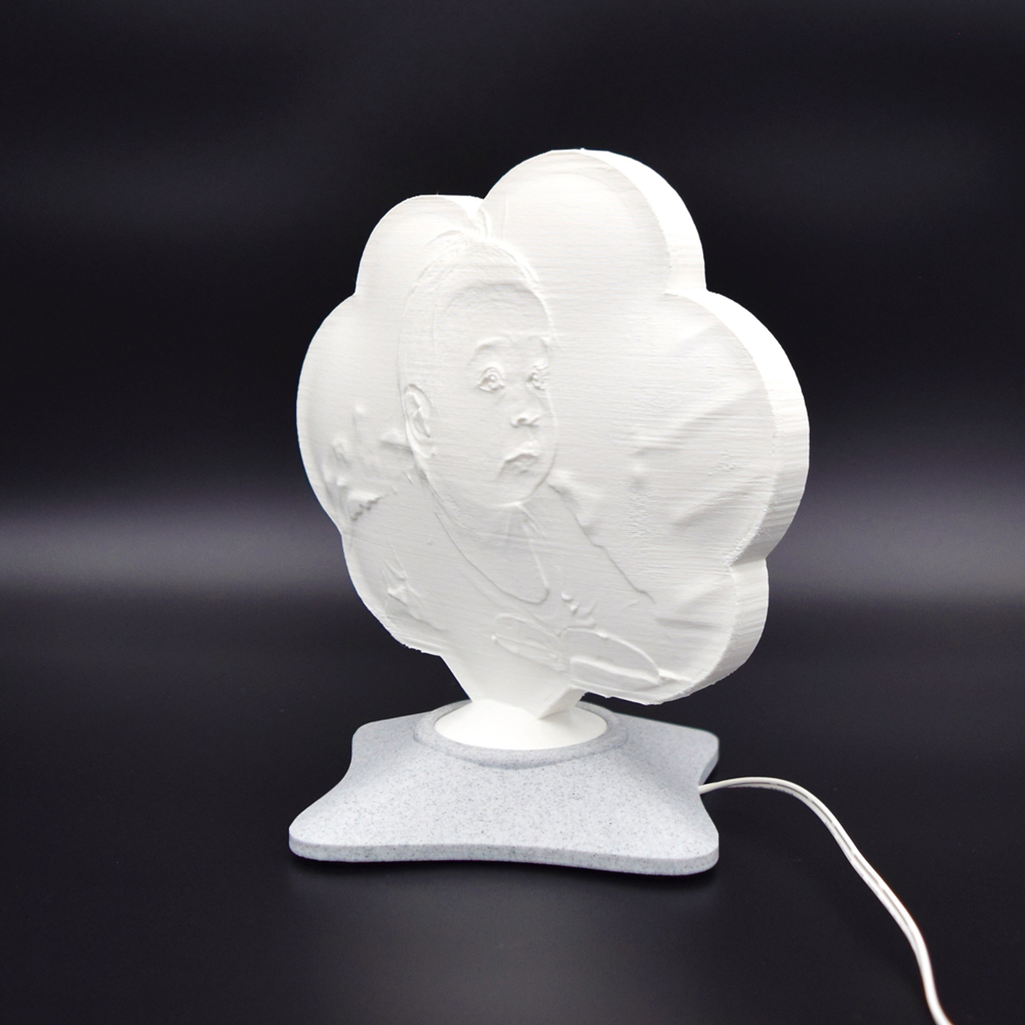 Lampă Luna 3D Personalizată - Model Norișor Cu Două Poze