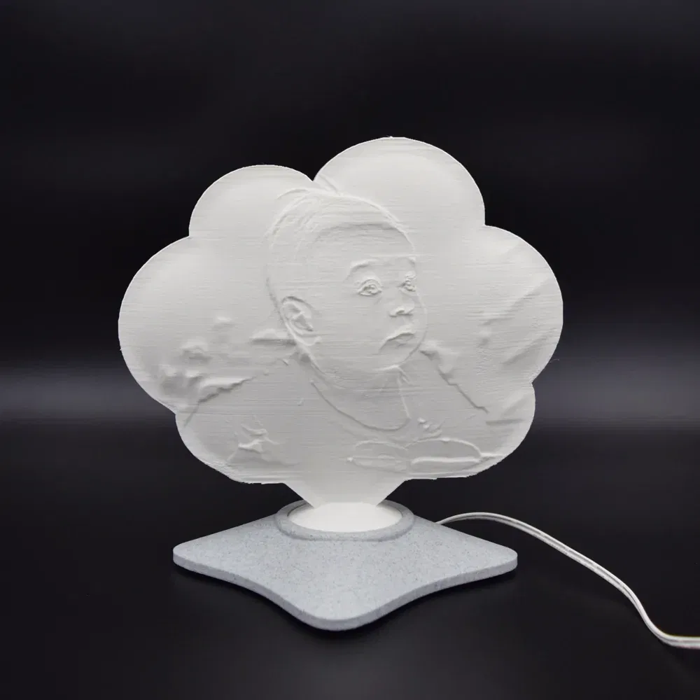 Lampă Luna 3D Personalizată - Norișor Cu Text Și Poză Baby