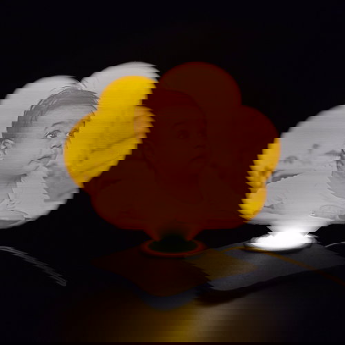 Lampă Luna 3D Personalizată - Model Norișor Cu Două Poze