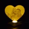 Lampă Luna 3D Personalizată - Inimioară Cu Două Poze
